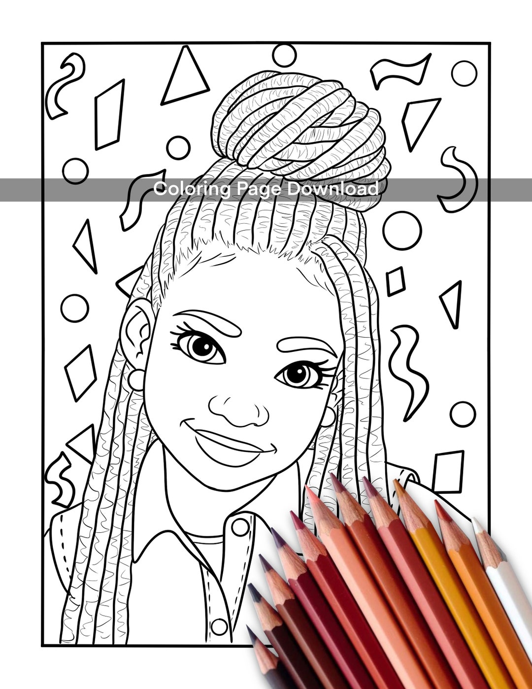 Coloring Page for Kids| Kids Coloring Page | Black Girl Hairstyle ...