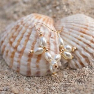Balloon Dog, dog earring, poodle earring, pet, animal pearls 14k filled gold, fun, unique, Quirky, pretty, Great gift, Light Luxury jewelry image 7