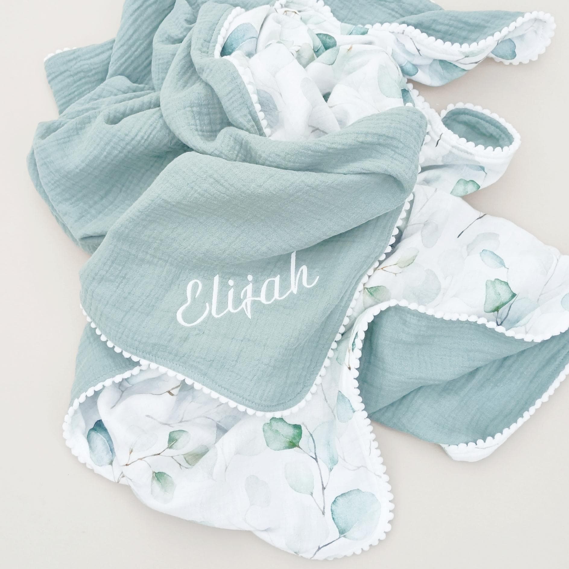 Wildflower Baby blanket, Personalized Organic Muslin Swaddle Blanket, Floral New Baby Girl Gift