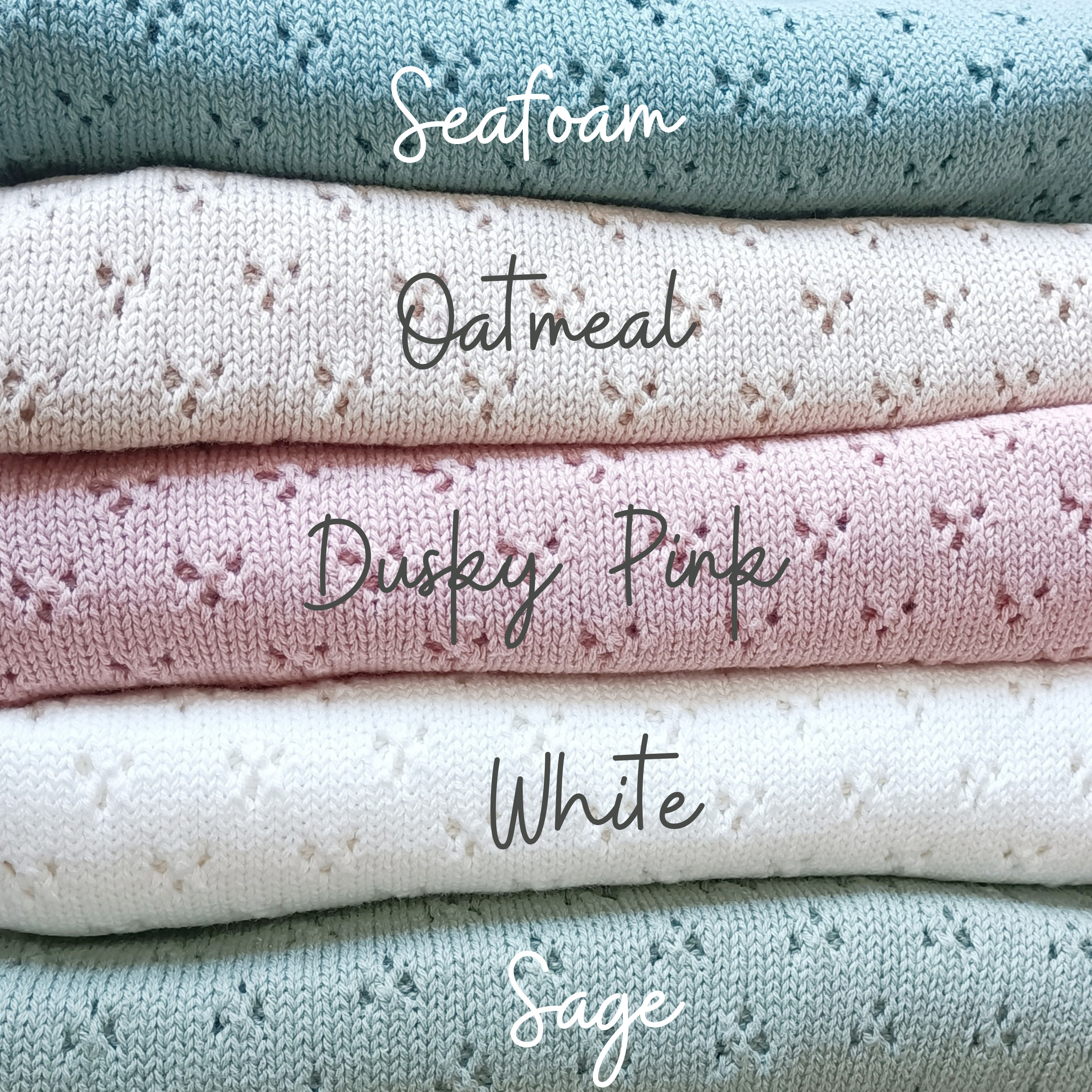 Pointelle knit blanket, soft cotton heirloom blanket, classic cellular baby blanket can be personalised, new baby gift for girl or boy