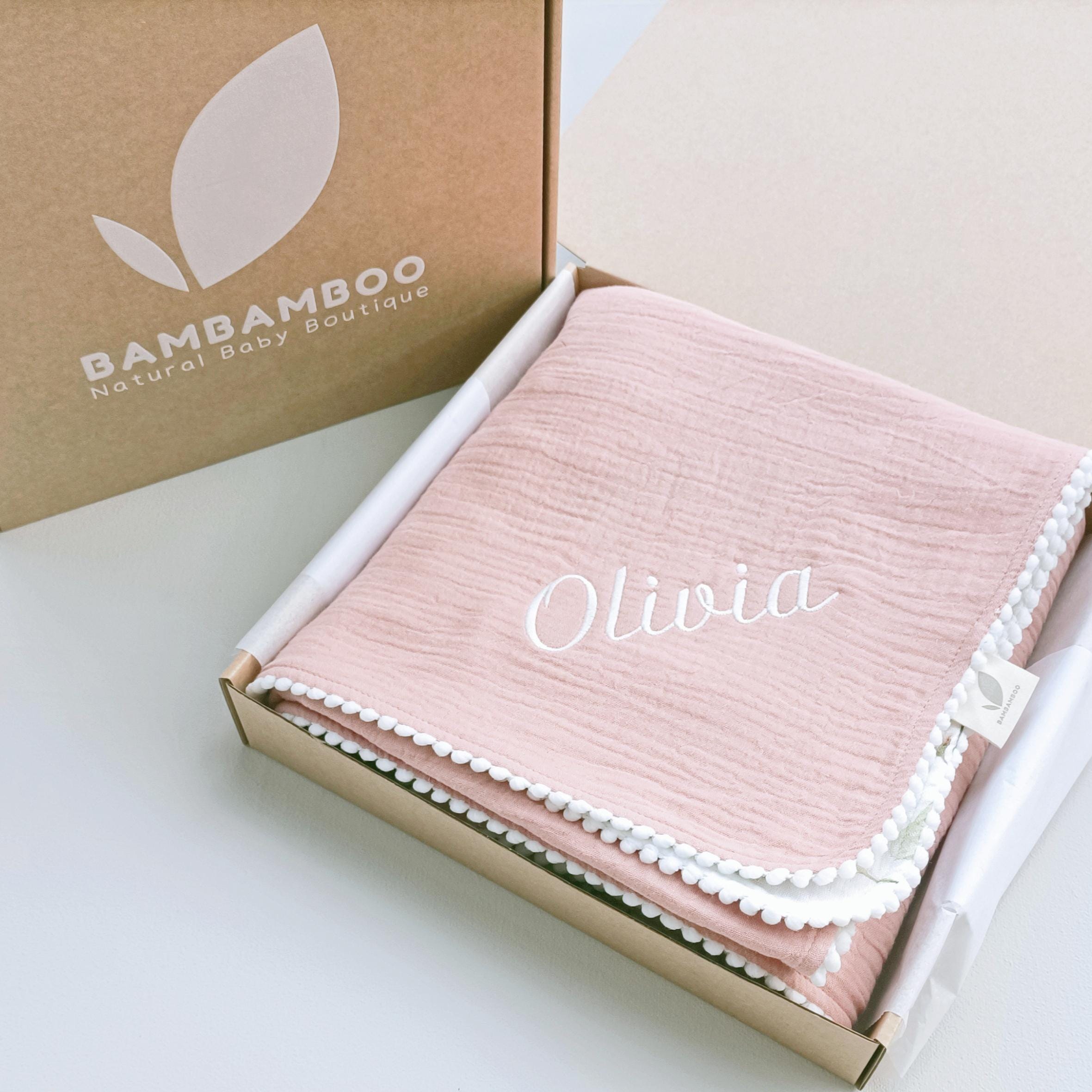 Personalized Organic Muslin Baby Blanket, Safari Animals, Swaddle