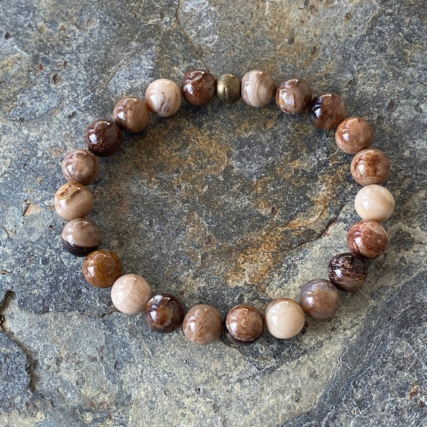 Bracelet Agate Fossile