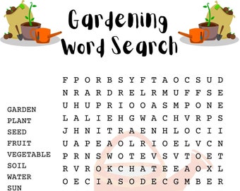 Gardening Word Search Puzzle with Answer Sheet| Seasonal Games| Seasonal Puzzles| Family Activities| Children's Puzzles