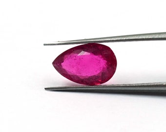 Pink Tourmaline Gemstone, 10.5x6.5mm, Natural Tourmaline Faceted Cut Gems, 1.65Cts, Pear Shape Handmade Tourmaline Gemstone Loose For Jewel,