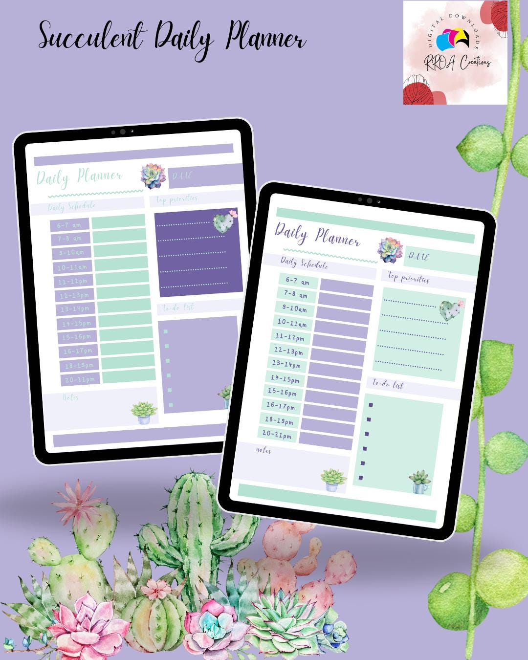 Daily Planner Printable PDF | Cute Minimalist Organizer | Digital ...