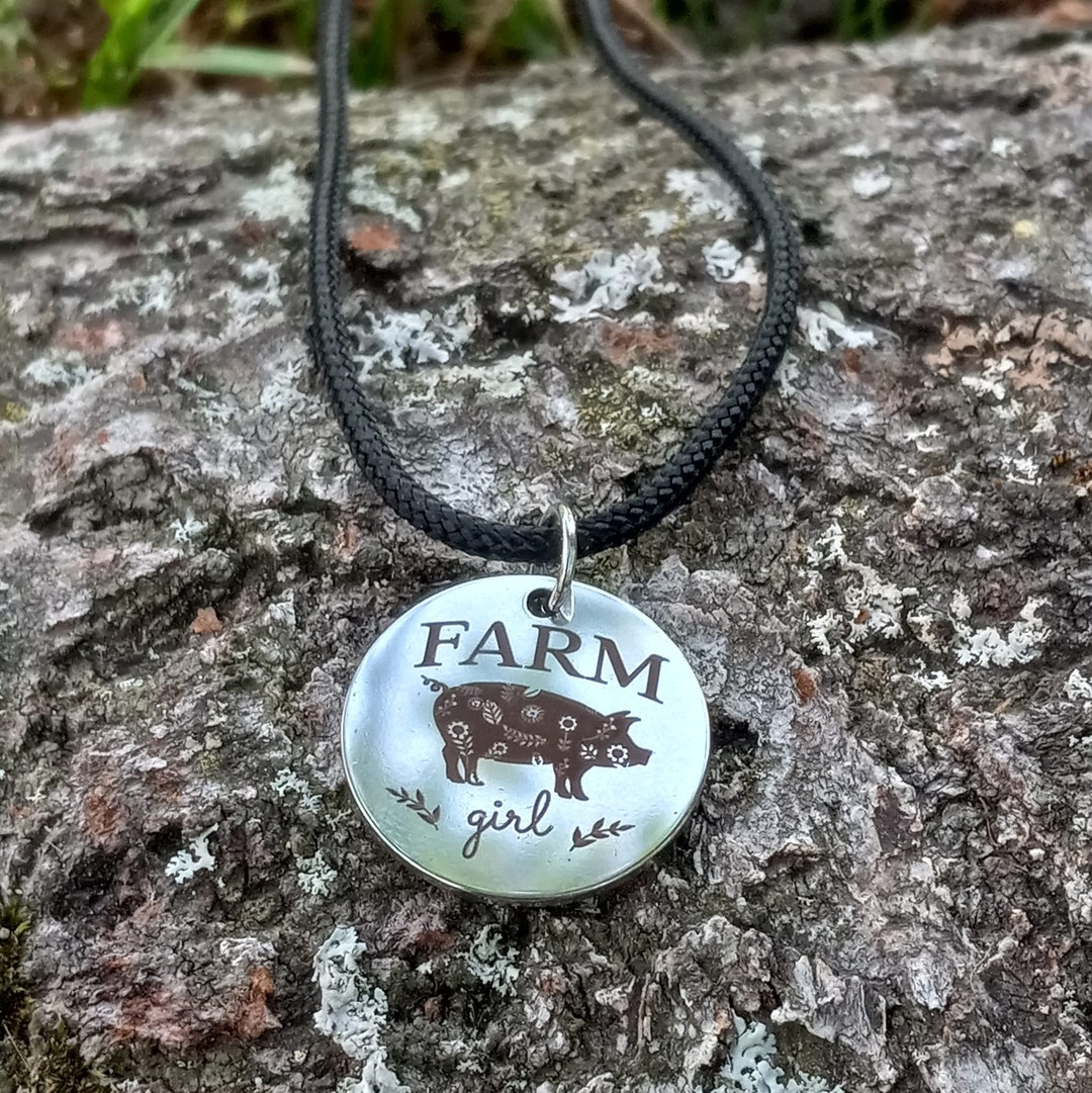 Farm Girl Charm Adjustable Sliding Knot Paracord Necklace Etsy