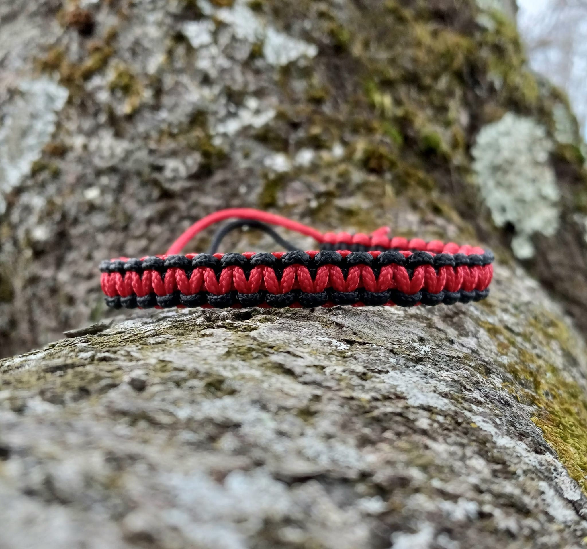 Black & Red Bracelet - Etsy