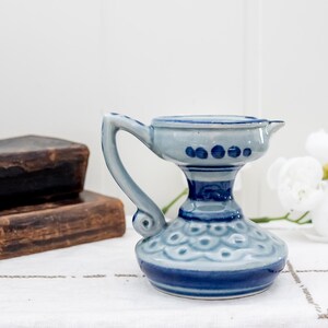 Vintage Cermic Vase Small Blue Decorative Candle Holder Miniature Water Pitcher Ornamental Mini Vase Tiny Ceramics Nordic Folkart