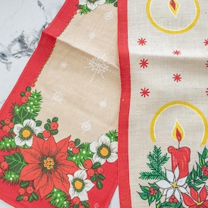 Set di 2 runner da tavola natalizi vintage, tovaglia tradizionale nordica, motivo festivo stampato a blocchi, allestimento tavola natalizio scandinavo