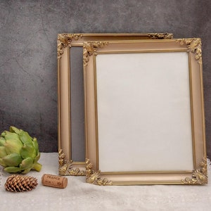 Vintage Photo Frames Antique Gold Frame Set of 2 Ornate Gold Brass Frame Wooden Picture Frame Real Bronze