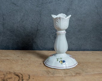 Vintage Villeroy and Boch Petite Fleur Small Candlestick Holder Home Decor Floral Pattern