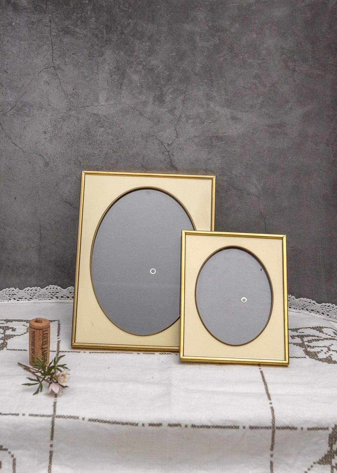 Set of 2 Vintage Oval Frames Made in Sweden Jyden Brass Wall Decor ...