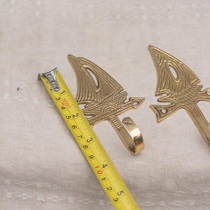 Set of 3 Vintage Hook Solid Brass Hook Wall Hanger Planter Hanger Towel or Kitchen Hook Key Holder Organiser Ship Shaped Nautical Decor