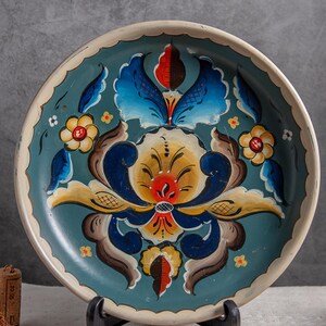 Vintage Holz Schüssel Dekoratives Tablett Tiefer Obst Teller Norwegische Volkskunst Rosemaling Handgemachte Bauernhaus Dekor Vintage Küche Geschenk für Sie
