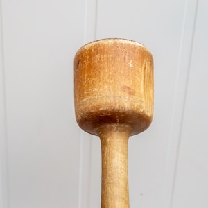 Antique wood cone mallet, Potato masher, Heavy duty spice crusher, Large pestle, Cooking enthusiast gift