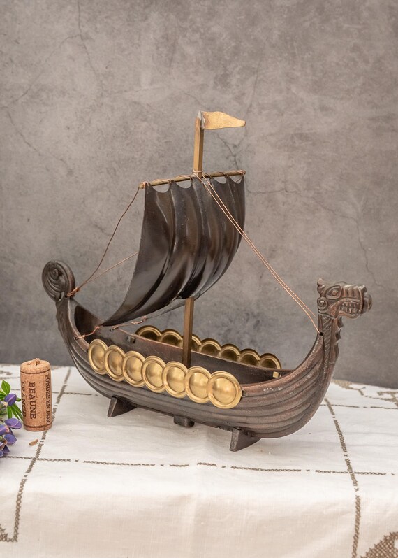 ヴァイキング船 ウッドモデル 男前インテリア 帆船模型 雑貨 223-337