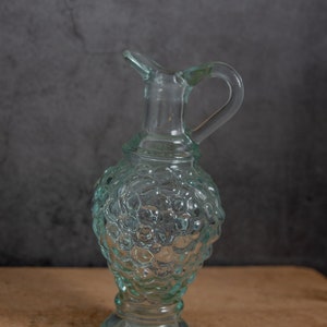 Vintage Grape Glass Decanter Small Made in Italy Veteria Etrusca Bubble Design Decanter Water Pitcher