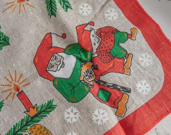 スウェーデン クリスマス テーブルセンター ヴィンテージ 北欧スウェーデンのヴィンテージクロス/テーブルセンター（クリスマス