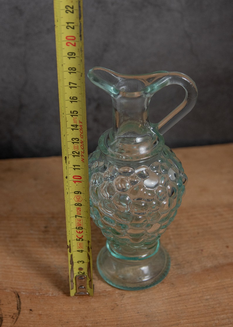 Vintage Grape Glass Decanter Small Made in Italy Veteria Etrusca Bubble Design Decanter Water Pitcher