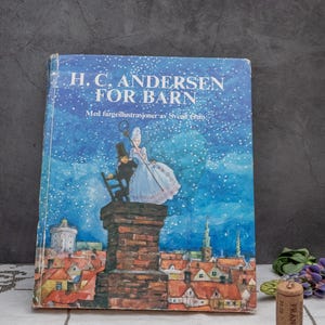 Livre pour enfants NORWEGIAN contes de fées H. C. Andersen pour grange 1972 Illustrated Svend Otto Marques d'utilisation