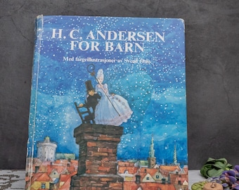 NORWEGIAN Book Children&#39;s book fairy tales H. C. Andersen for barn 1972 Illustrated Svend Otto Marks of Usage