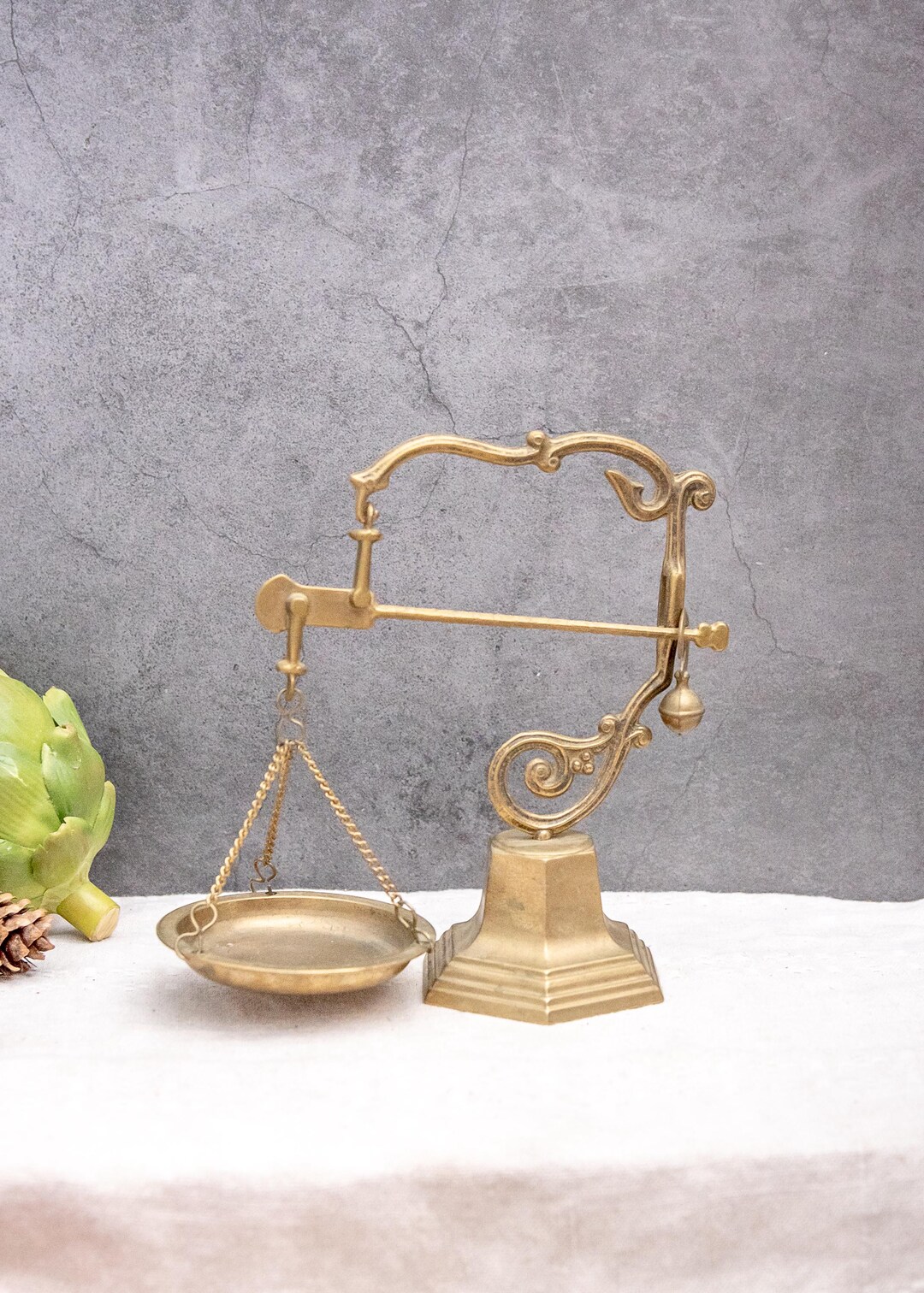Table Scale Decor Antique Apothecary Scales Art Nouveau Style Brass Decor Victorian Style ...