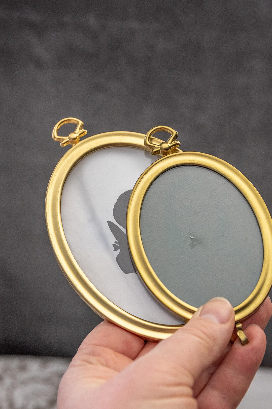 Set of 2 Vintage Oval Frames Made in Sweden Jyden Brass Wall Decor ...