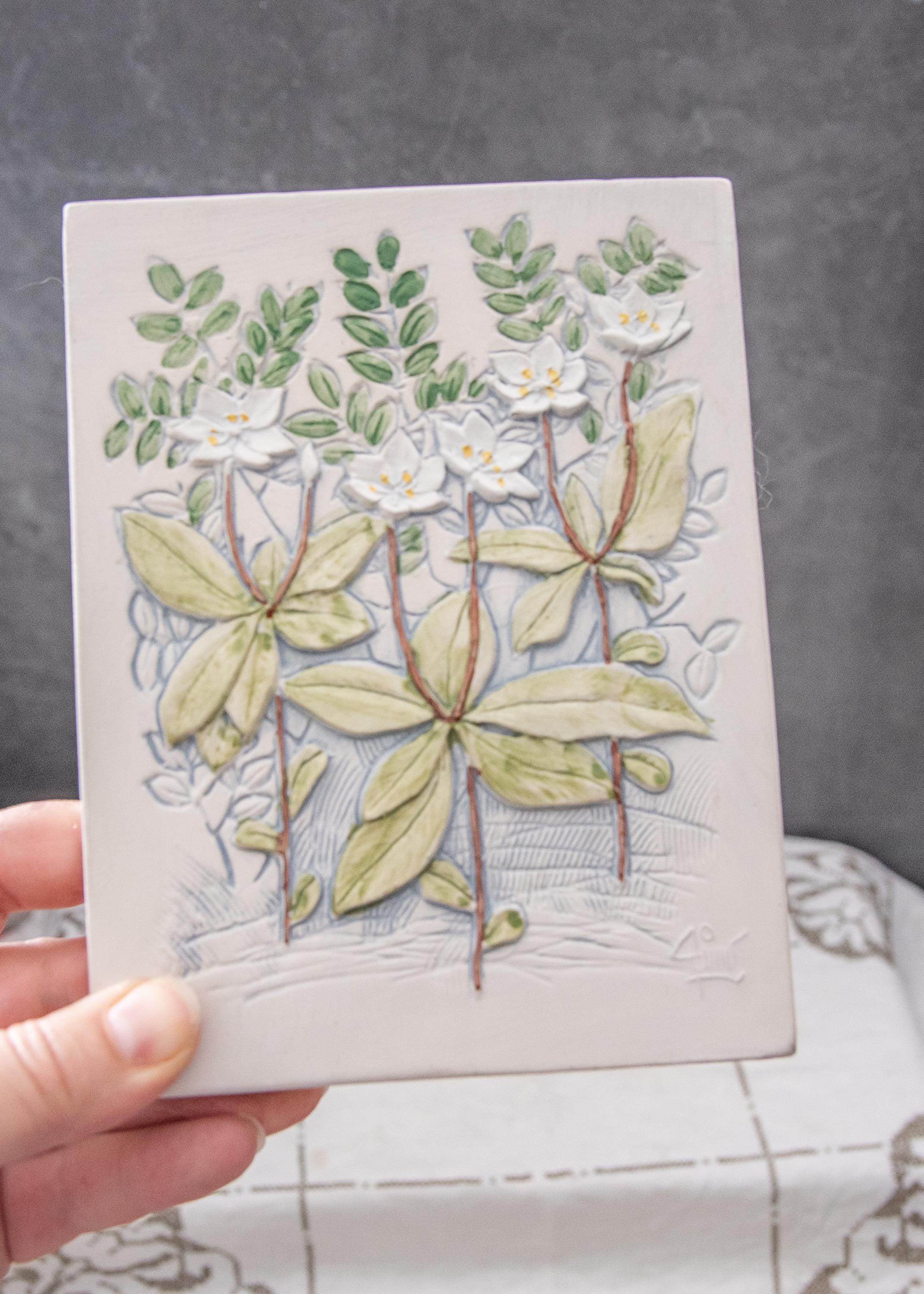 ヴィンテージ ウォールアート セラミックフラワーアート スウェーデン