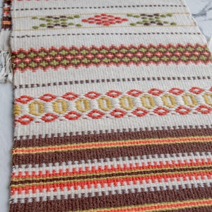 Vintage Norwegian Wool Table Runner Traditional Woven Scandinavian Pattern Handmade Textile Housewarming Gift Table Cover Farmhouse Decor