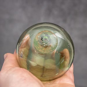 Antique Fishing Float Without Net Norwegian Handcrafted Glass Fishing Float Globe Green Vintage Nautical Decor Buoy Beach Decor Marked L