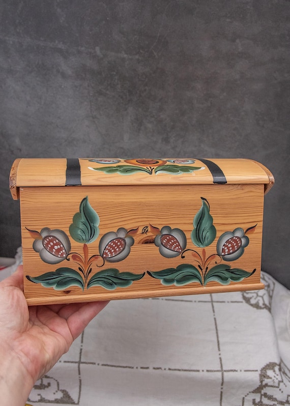 バタフライ 収納箱 裁縫箱 フランスアンティーク ノルウェー 木製