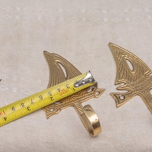 Vintage Decorative Hook Set of 3 Solid Brass Towel Hook Clothes Hanger Wall Hooks
