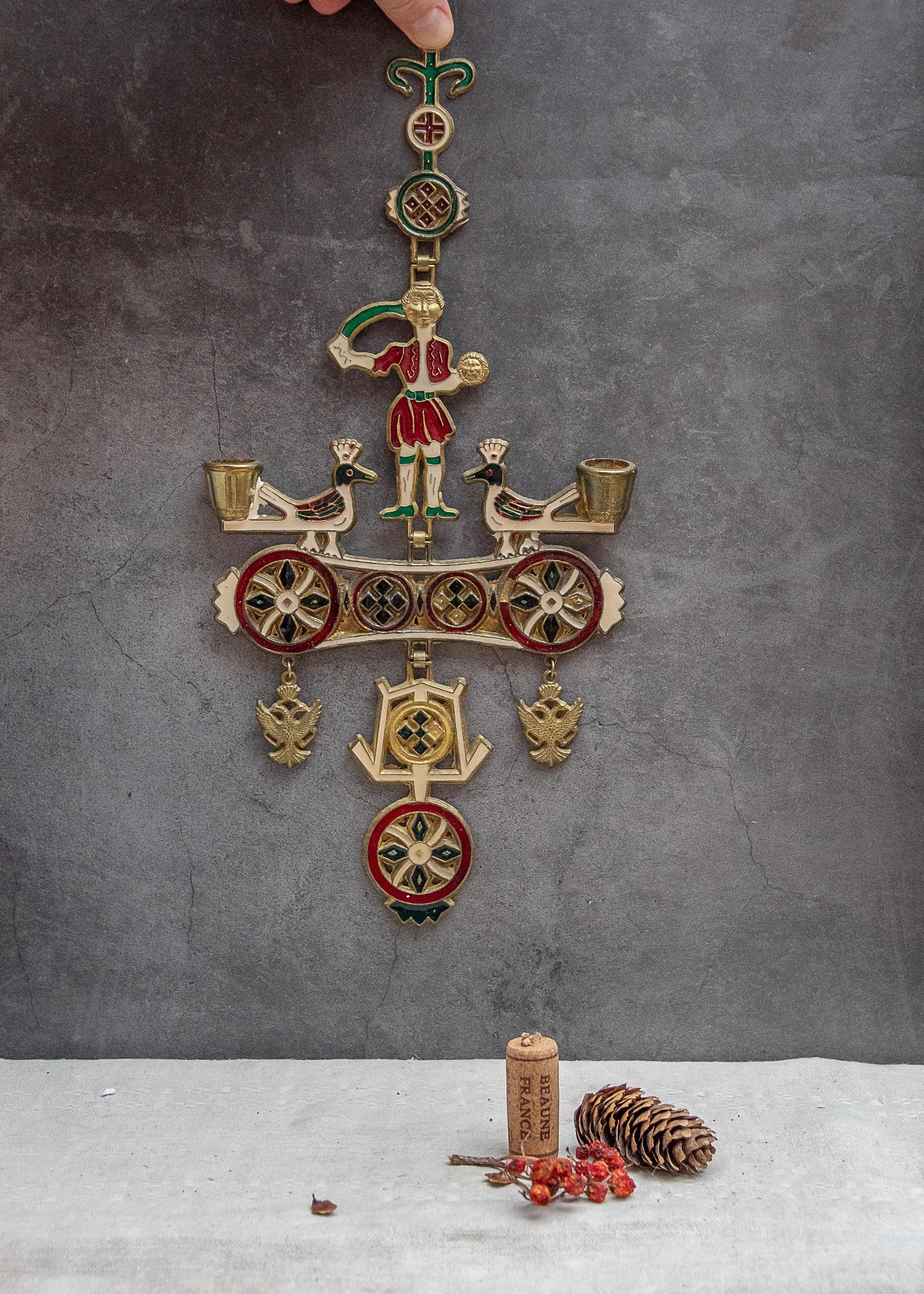 Bougeoir Cross Cross en Bronze, Grèce, 1920s en vente sur