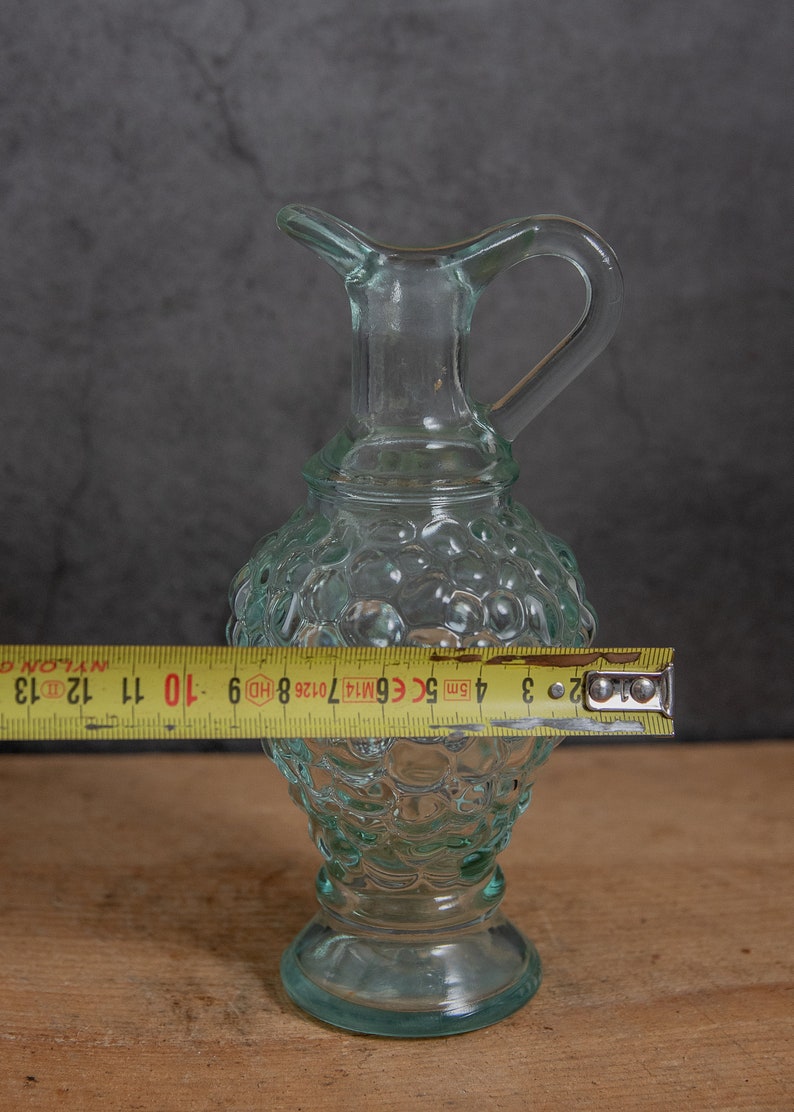 Vintage Grape Glass Decanter Small Made in Italy Veteria Etrusca Bubble Design Decanter Water Pitcher