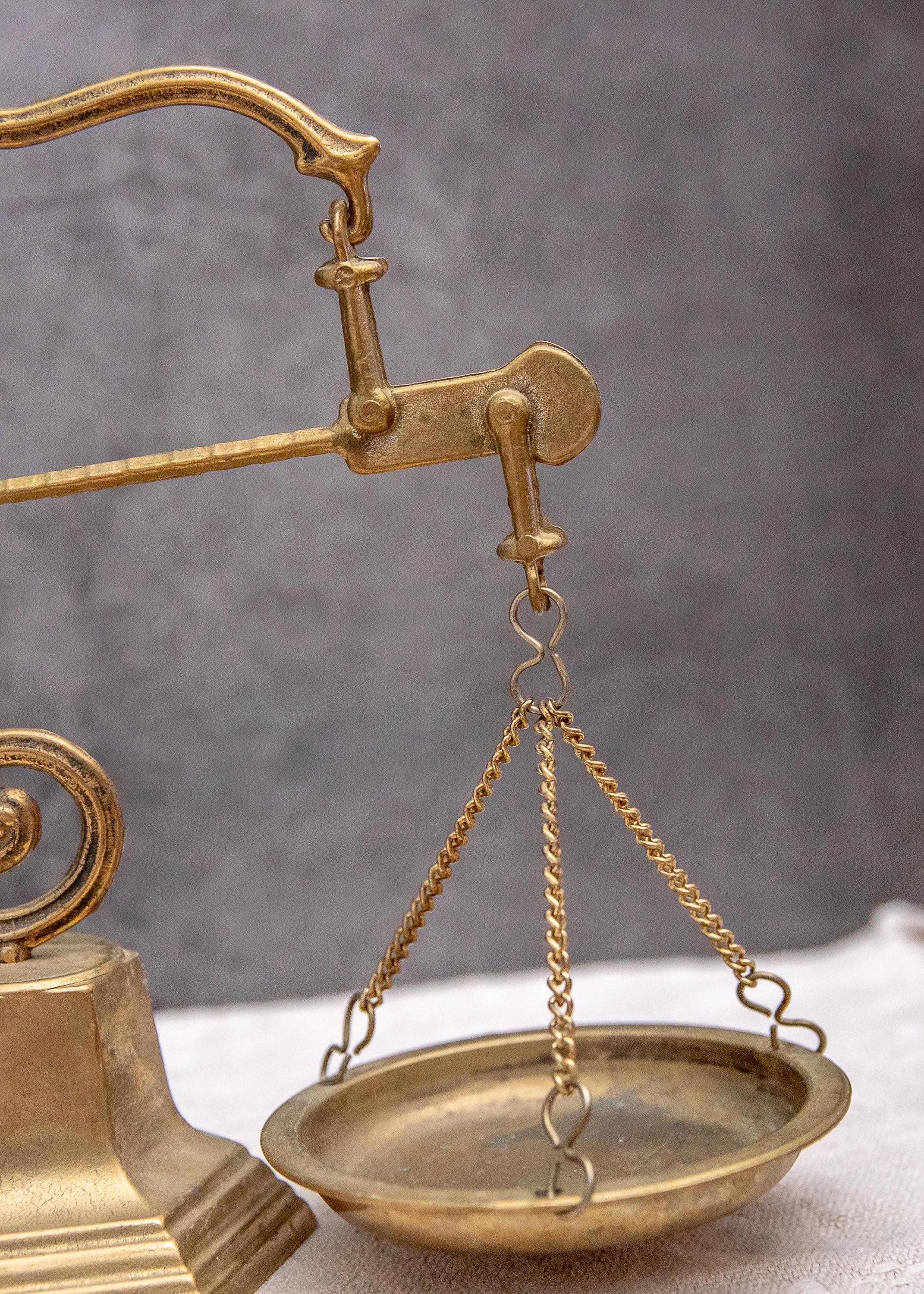 Antique Apothecary Scales, Small Art Nouveau Style Brass Decoration ...