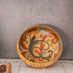 Vintage Decorative Bowl Beer Bowl Norway Viking Wood Bowl Vintage Kitchen Decor Scandinavia Folk Art Rosemaling Handmade Farmhouse Decor