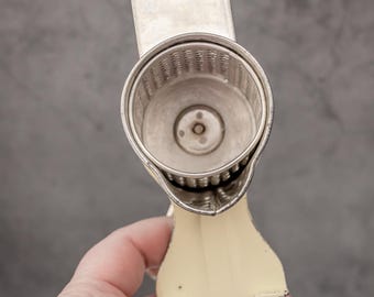 Vintage table grinder, Metal nut chopper, Retro cheese shredder, Decorative manual grater, Made in Norway, Retro style kitchen gadget