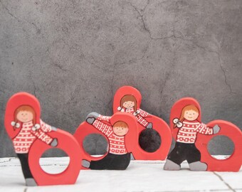 Lot 2 bougeoirs personnages Noël Suédois Ikea LIZZIE Réf 520