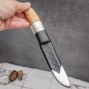 Vintage Norwegian Handmade Knife Made in Norway Gift For Hunter Gift for Him Collectibles Birch Handle Knife Haugrud Sterling Silver 925