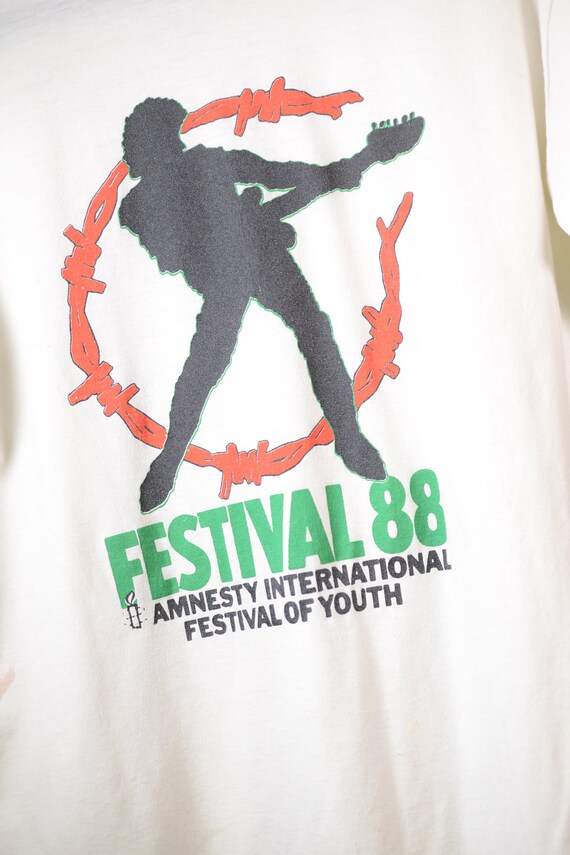 VTG 80's Festival Shirt /  Amnesty International … - image 4