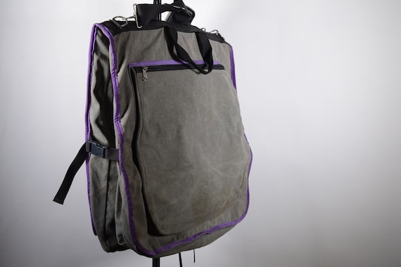 VTG North Face Garment Bag Gray Purple Carry on Luggage Vintage Canvas Bag Etsy