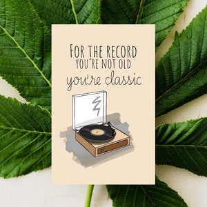 Anniversaire | Carte postale pour les fans de musique et de vinyles | Oldies et disques classiques | Drôle et mignon | Carte numérique