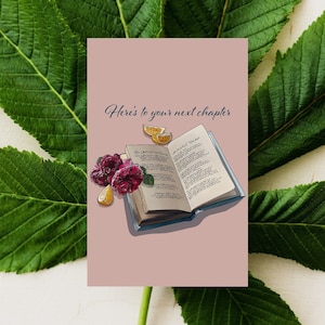Félicitations | Carte de vœux mignonne et fantaisiste pour bibliophile livresque | Téléchargement numérique