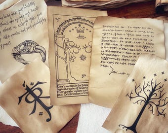LOTR Scrolls, Fantasy inspired Aged Papers