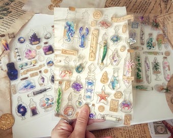Specimen Bottles Transparent Stickers