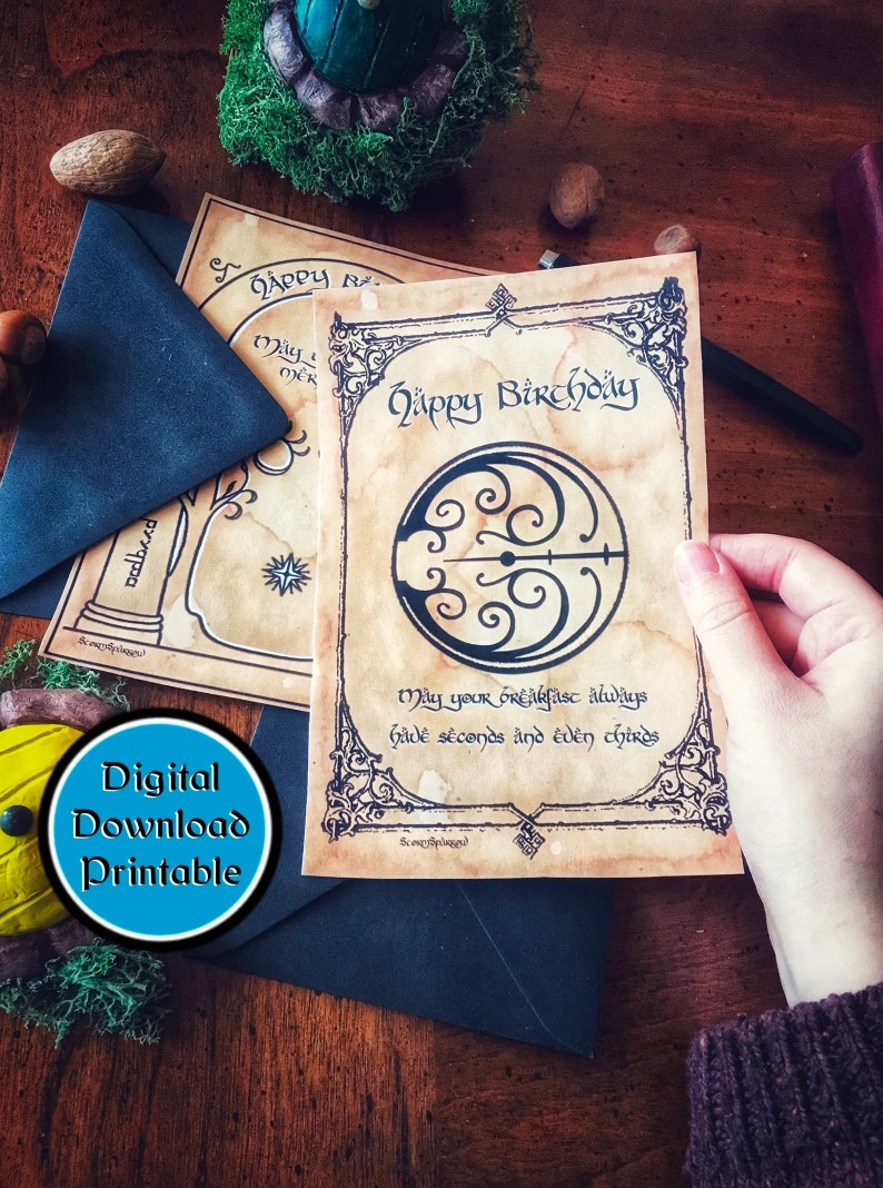 Hobbit Birthday Card Printable Etsy Ireland Hobbit Birthday Card Printable Etsy Ireland