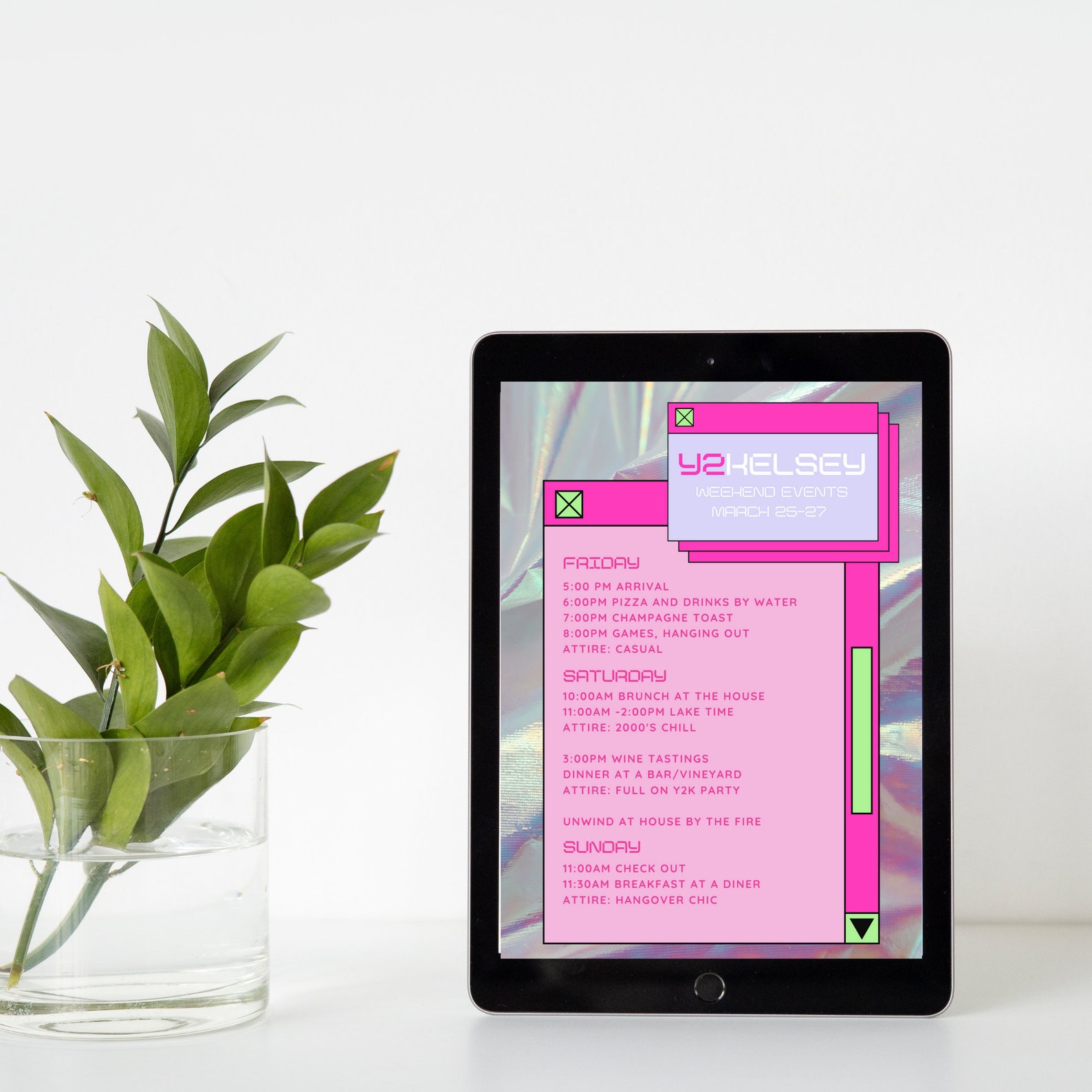 Y2K Party Invitation Template Etsy