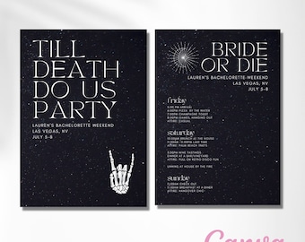Till death do us party bachelorette invitations