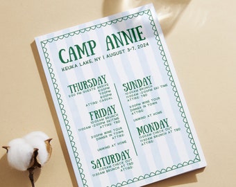 Preppy Summer Camp Bachelorette  Party Invitation