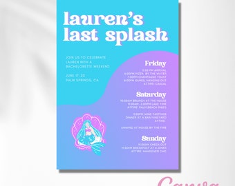 Laatste Splash uitnodiging voor vrijgezellenfeest